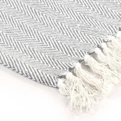 vidaXL Manta en espiguilla de algodón 125x150 cm Gris Best