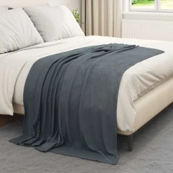 vidaXL Manta 170 x 130 cm Lana Gris oscuro Outlet