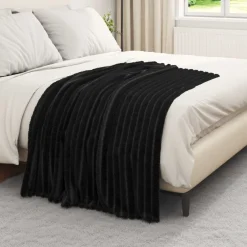 vidaXL Manta 150 x 130 cm Lana Negro Sale