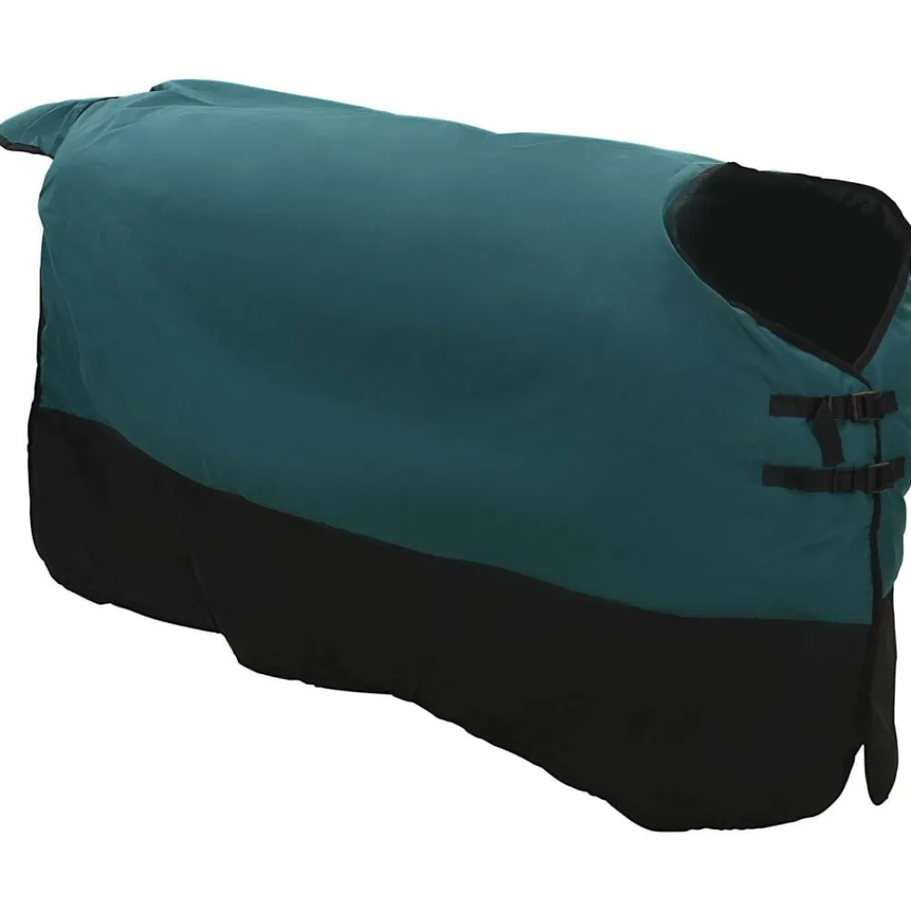 vidaXL Actividades Al Aire Libre-Manta para Caballo Verde Oscuro y Negro 75 cm Poliéster
