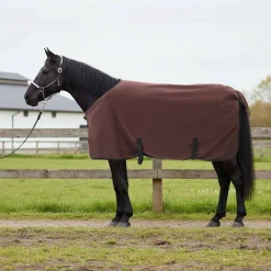 vidaXL Manta para Caballo Marrón Oscuro Completo Poliéster Marr&oacute;n oscuro