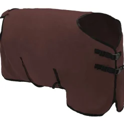 vidaXL Manta para Caballo Marrón Oscuro Completo Poliéster Marrón oscuro