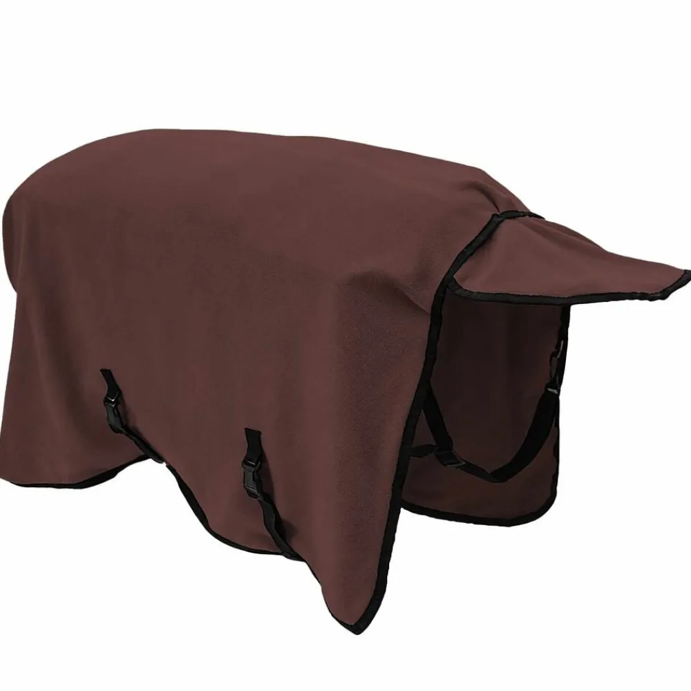 vidaXL Manta para Caballo Marrón Oscuro Completo Poliéster Marrón oscuro