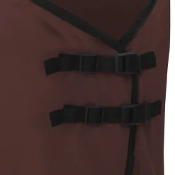 vidaXL Manta para Caballo Marrón Oscuro Completo Poliéster Marrón oscuro