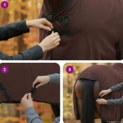 vidaXL Manta para Caballo Marrón Oscuro Completo Poliéster Marrón oscuro