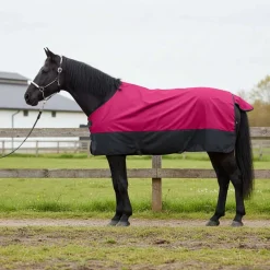 vidaXL Actividades Al Aire Libre-Manta para Caballo Rosa y Negro 75 cm Poliéster