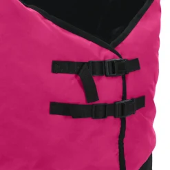 vidaXL Actividades Al Aire Libre-Manta para Caballo Rosa y Negro 75 cm Poliéster