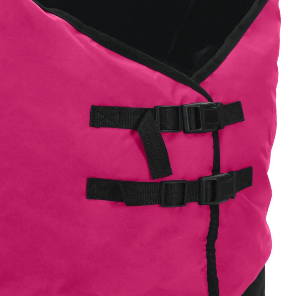 vidaXL Actividades Al Aire Libre-Manta para Caballo Rosa y Negro 75 cm Poliéster