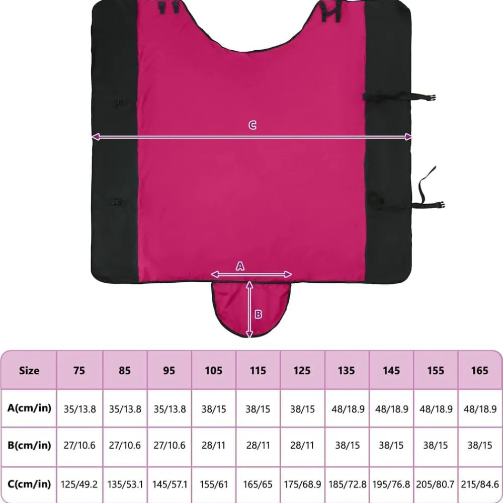 vidaXL Actividades Al Aire Libre-Manta para Caballo Rosa y Negro 75 cm Poliéster