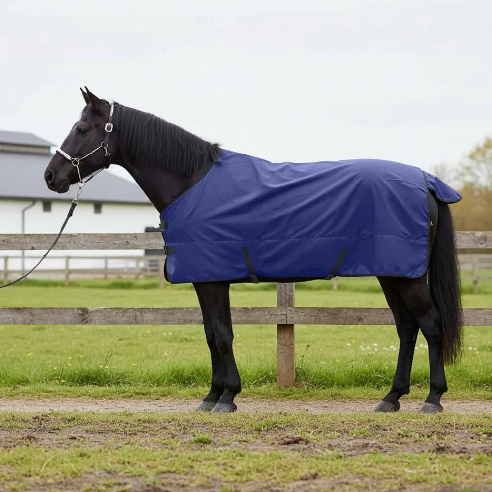 vidaXL Actividades Al Aire Libre-Manta para Caballo Verde Oscuro y Negro 75 cm Poliéster