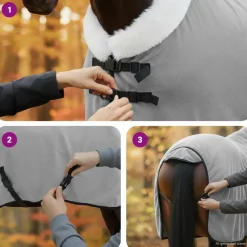 vidaXL Actividades Al Aire Libre-Manta para Caballo completo 75 cm Forro polar