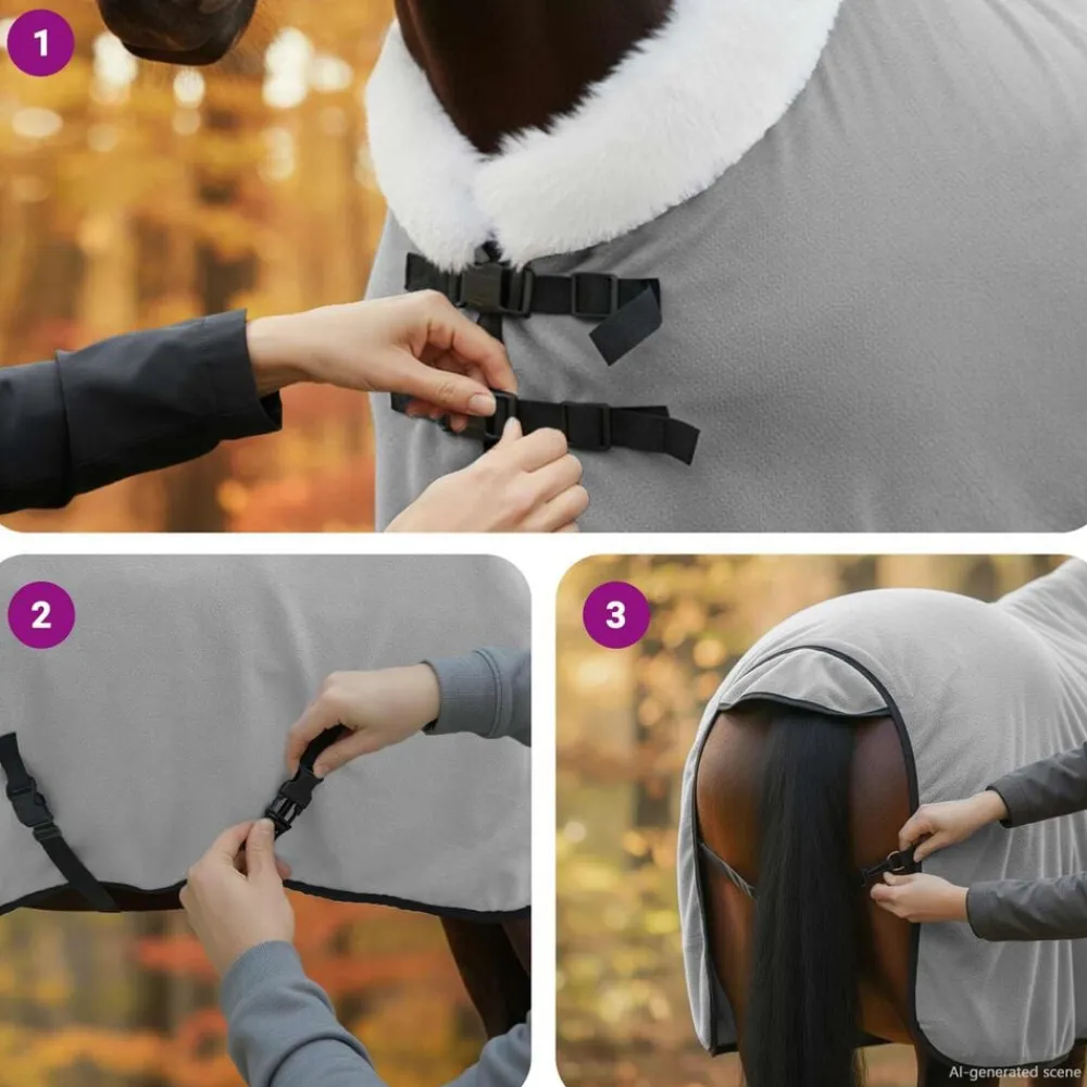 vidaXL Actividades Al Aire Libre-Manta para Caballo completo 75 cm Forro polar