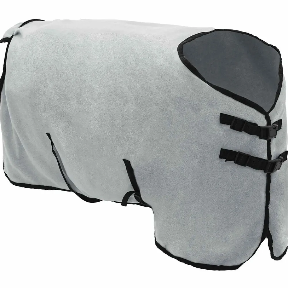 vidaXL Manta para Caballo y rosa completo Poliéster Gris claro