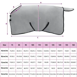 vidaXL Manta para Caballo y rosa completo Poliéster Gris claro