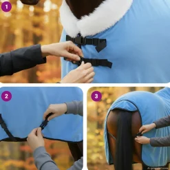 vidaXL Actividades Al Aire Libre-Manta para Caballo Aqua Completo 75 cm Forro polar