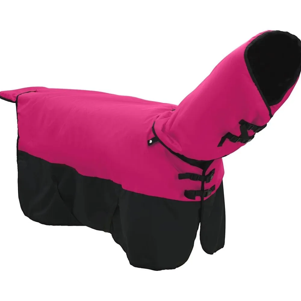 vidaXL Actividades Al Aire Libre-Manta para Caballo Rosa y Negro 75 cm Poliéster
