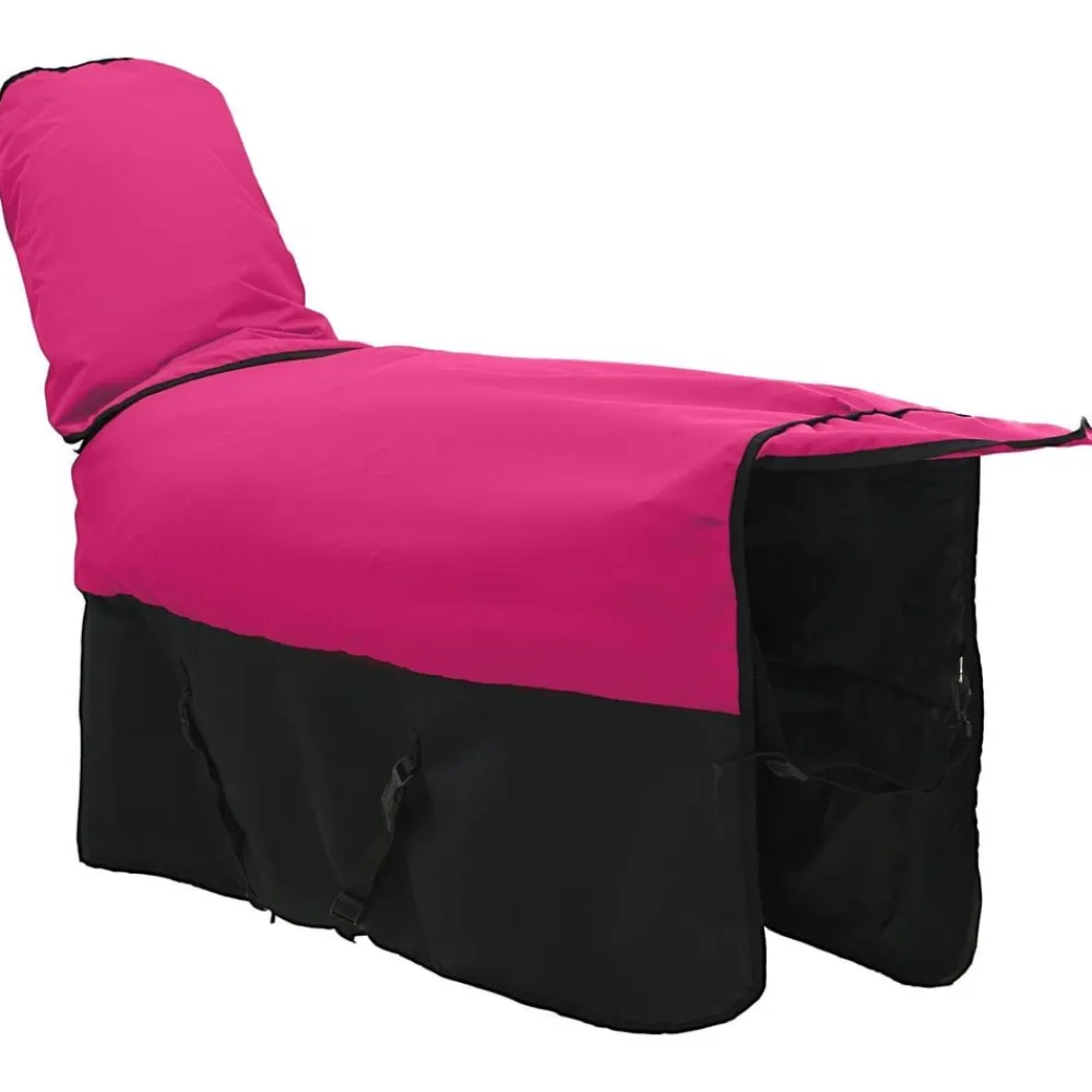 vidaXL Actividades Al Aire Libre-Manta para Caballo Rosa y Negro 75 cm Poliéster