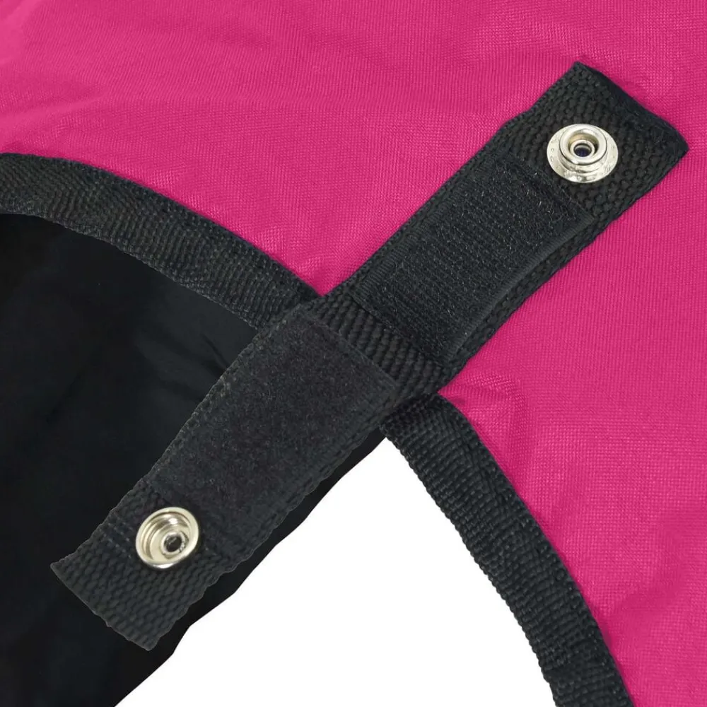 vidaXL Actividades Al Aire Libre-Manta para Caballo Rosa y Negro 75 cm Poliéster