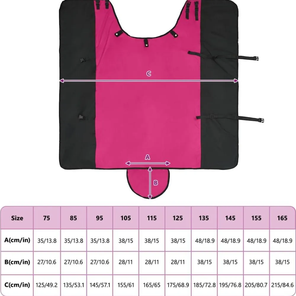 vidaXL Actividades Al Aire Libre-Manta para Caballo Rosa y Negro 75 cm Poliéster