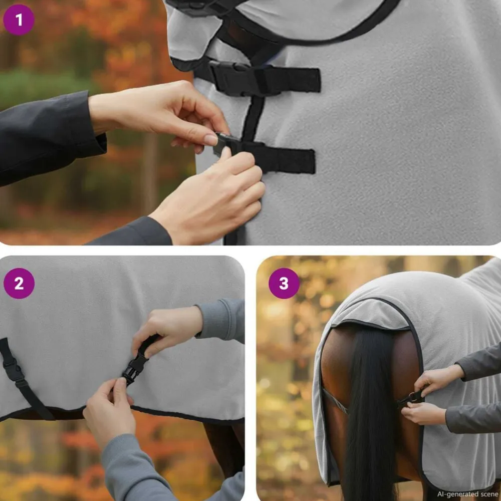 vidaXL Actividades Al Aire Libre-Manta para Caballo y rosa completo Poliéster