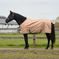 vidaXL Manta para Caballo 75 cm Poliéster Capuchino Sale