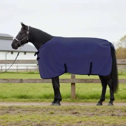 vidaXL Manta para Caballo Poliéster Azul marino Hot