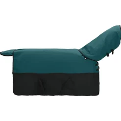vidaXL Actividades Al Aire Libre-Manta para Caballo Verde Oscuro y Negro 75 cm Poliéster