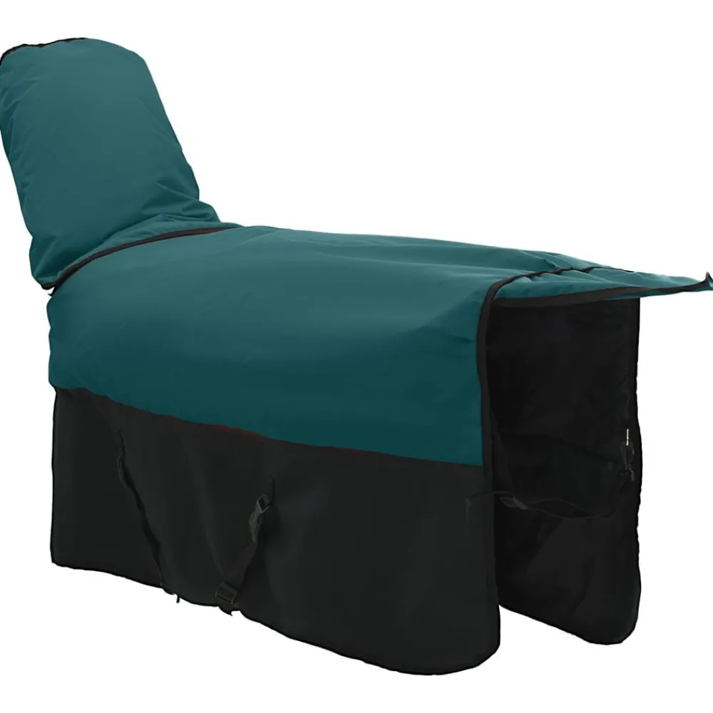 vidaXL Actividades Al Aire Libre-Manta para Caballo Verde Oscuro y Negro 75 cm Poliéster