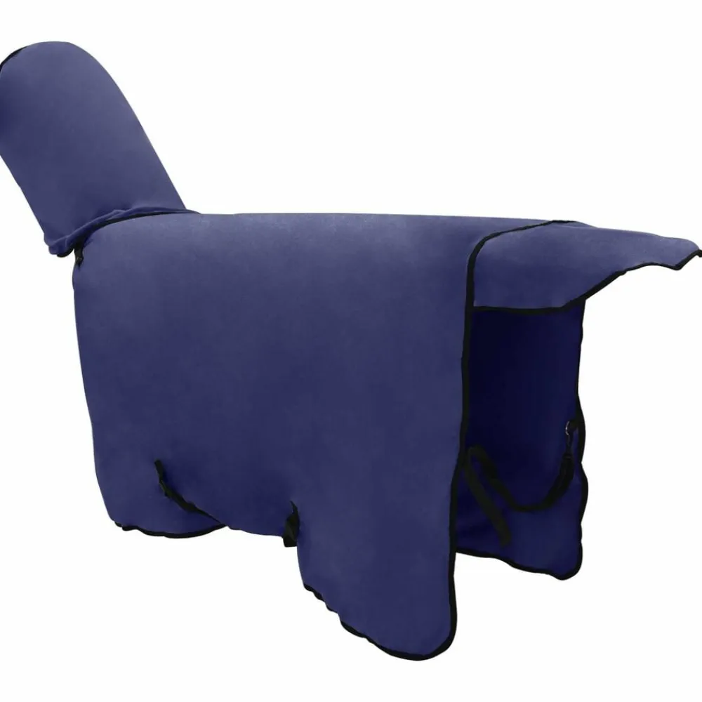 vidaXL Manta para Caballo Poliéster Azul marino Outlet