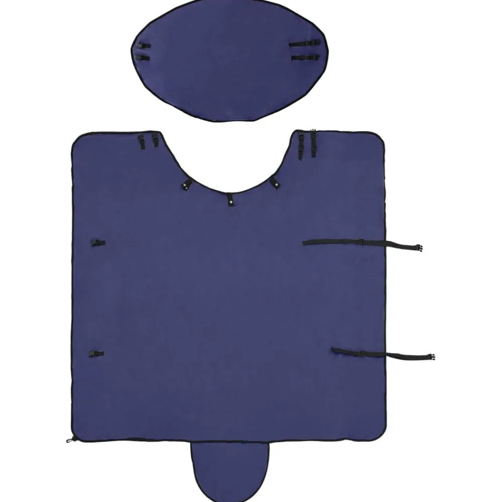 vidaXL Manta para Caballo Poliéster Azul marino Outlet