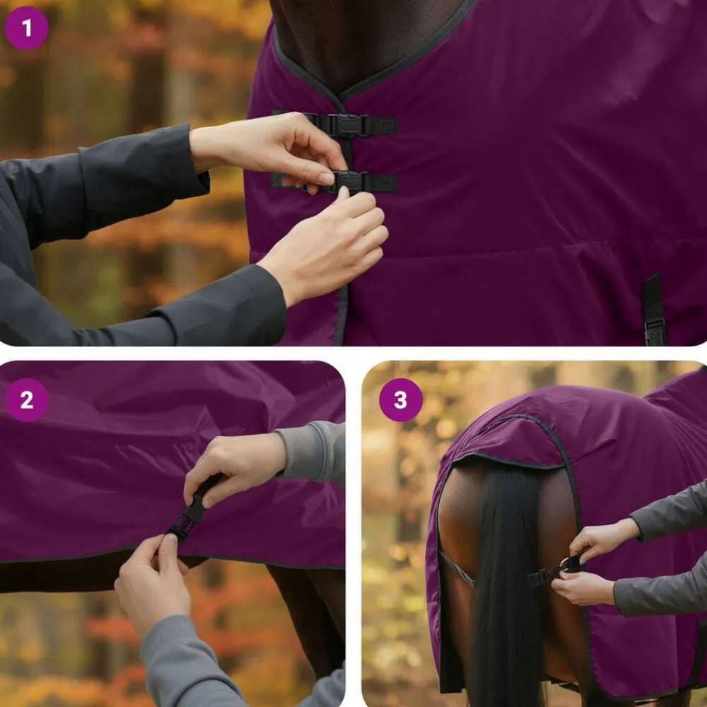 vidaXL Actividades Al Aire Libre-Manta para Caballo Verde Oscuro y Negro 75 cm Poliéster
