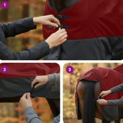 vidaXL Manta para Caballo Verde Oscuro y Negro 75 cm Poliéster Borgo&ntilde;a y Negro Outlet
