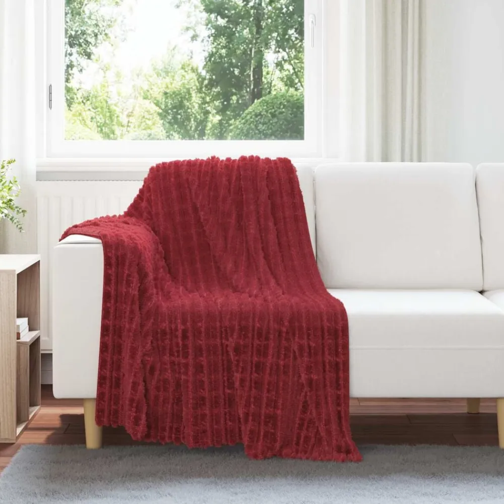 vidaXL Manta 150 x 130 cm Lana Rojo burdeos Best