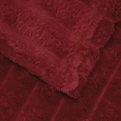 vidaXL Manta 150 x 130 cm Lana Rojo burdeos Best