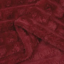 vidaXL Manta 150 x 130 cm Lana Rojo burdeos Best