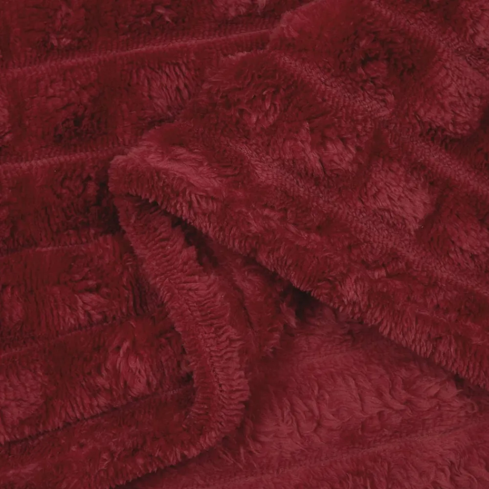 vidaXL Manta 150 x 130 cm Lana Rojo burdeos Best