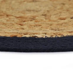 vidaXL Mantel individual redondo 4 uds yute algodón natural azul 38 cm Azul marino New