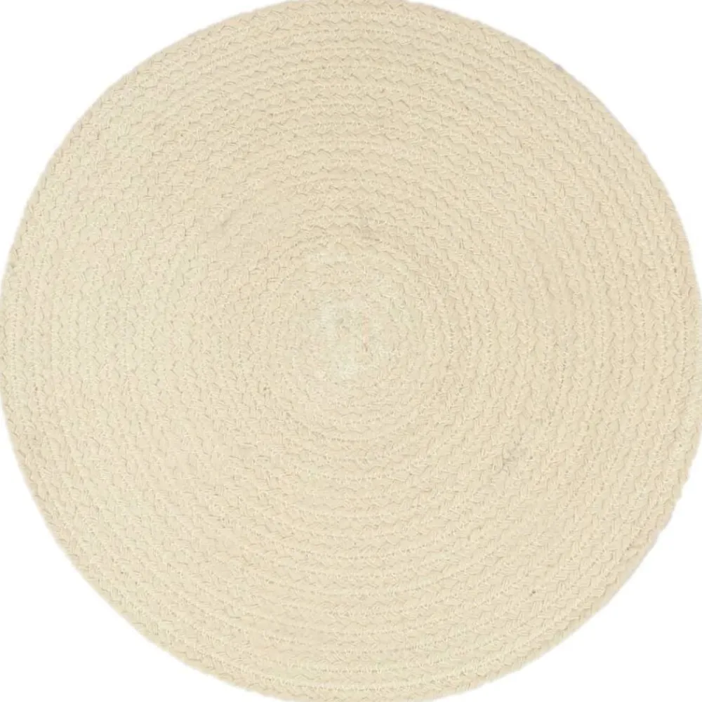 vidaXL Manteles individuales redondos 4 uds algodón natural liso 38 cm Marrón Best