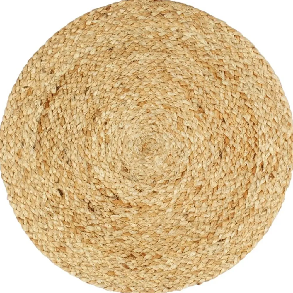 vidaXL Manteles individuales redondos 4 uds yute natural liso 38 cm Marrón