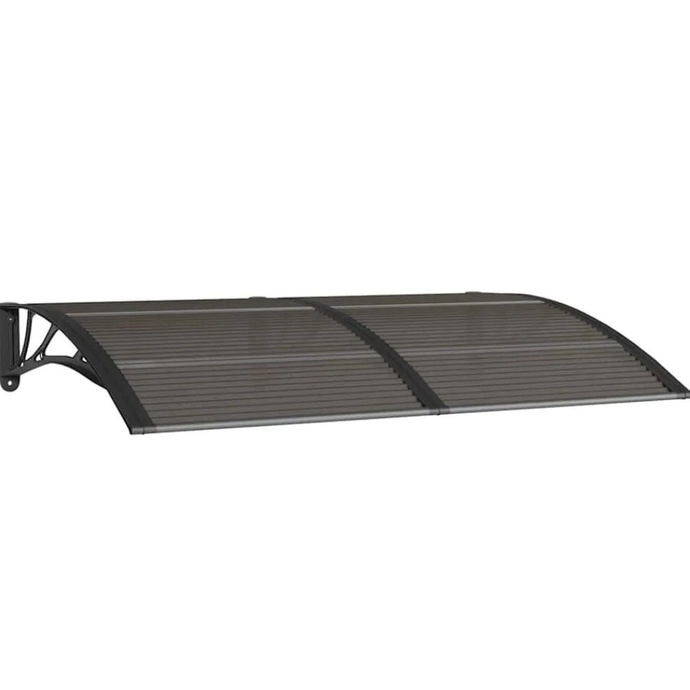 vidaXL Marquesina de puerta policarbonato negro 150x100 cm Negro y marrón Online