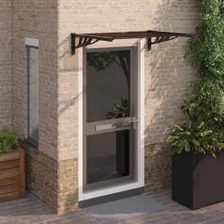 vidaXL Jardín-Marquesina de puerta policarbonato negro 122x90 cm