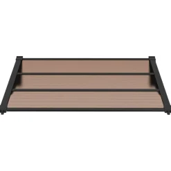 vidaXL Jardín-Marquesina de puerta policarbonato negro 122x90 cm