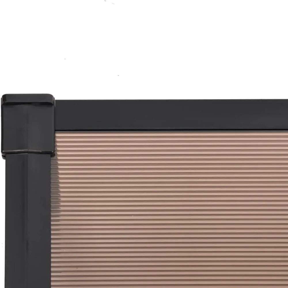 vidaXL Jardín-Marquesina de puerta policarbonato negro 122x90 cm