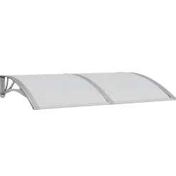vidaXL Marquesina de puerta policarbonato gris 150x100 cm Gris y blanco Online