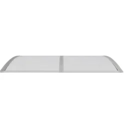 vidaXL Marquesina de puerta policarbonato gris 150x100 cm Gris y blanco Online
