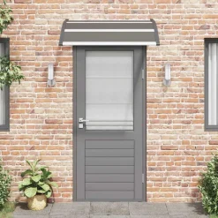 vidaXL Jardín-Marquesina de puerta PC negro 120x100 cm