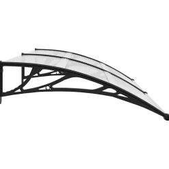 vidaXL Jardín-Marquesina para puerta PC negro 200x100 cm