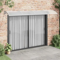 vidaXL Jardín-Marquesina puerta policarbonato 350x75 cm