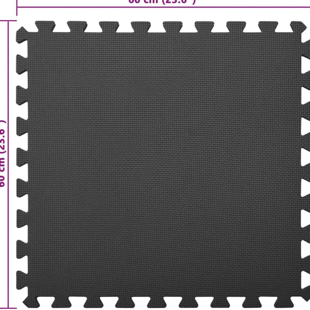 vidaXL Mats de ejercicio en rompecabezas 12 pcs 4,32 ㎡ Negro Hot