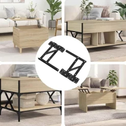 vidaXL Accesorios De Bricolaje-Mecanismo de Elevación de Cama 2 pcs Negro 340 x 95 x 40 mm